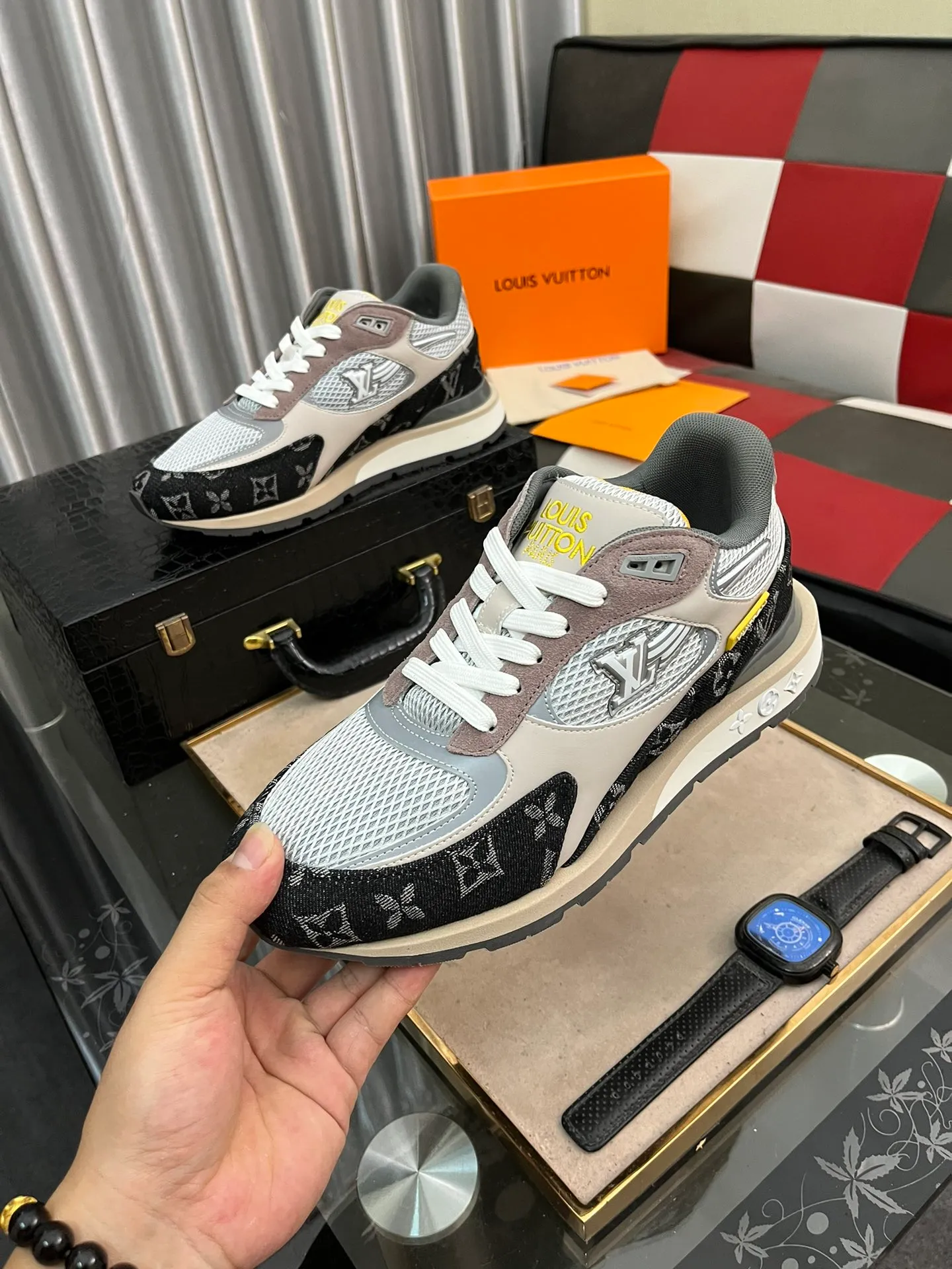 Men's Men's Shoes 💰660⌚️⌚️【LOUIS VUITTON) New 🍀LV Louis Vuitton*——LV classic dad shoes trendy shoes! Made of imported original soft calf leather, imported fly woven lining. Original wear-resistant rubber outsole! High quality products! Code number: 38-44